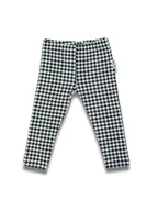 Legginsy - Dziewczęce legginsy dresowe w pepitkę białe Nicol,r.68 - miniaturka - grafika 1