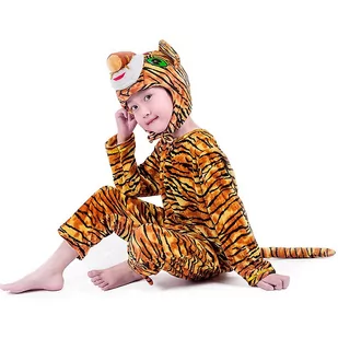 El Contente Tygrysi Wzór Długi kostium cosplay kostium Sceniczny Ubrania Świąteczne ubrania M (120cm) - Stroje karnawałowe - miniaturka - grafika 1