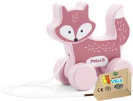 Zabawki sensoryczne - DREWNIANA zabawka do ciągnięcia LISEK NA SZNURKU zabawki do nauki chodzenia Viga 18m+ montessori - miniaturka - grafika 1