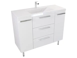 Szafka Stojąca Z Umywalką ATH 100 cm D - Biały Mat - Uchwyty Chromowane - Szafki łazienkowe - miniaturka - grafika 1