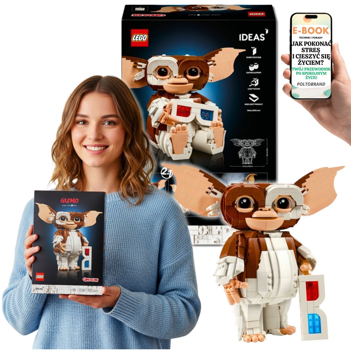 LEGO Gremliny Rozrabiają Kultowy Gizmo – Model dla Dorosłych (21361) PREZENT DLA KOBIETY NIEJ + EBOOK-1