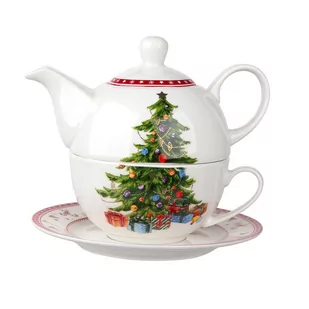 Zestaw tea for one, świąteczna choinka w opasce - Zaparzacze i kawiarki - miniaturka - grafika 1