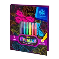 Zabawki kreatywne - Zestaw do kolorowania Animals Neon 16 kolorowanek i 6 markerów Creativo Astra - miniaturka - grafika 1