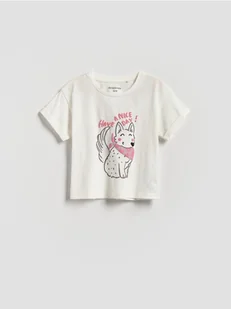 Reserved - T-shirt z nadrukiem - złamana biel - Bluzki dla niemowląt - miniaturka - grafika 1