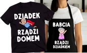 Gadżety dla niej i dla niego - ZESTAW PREZENTOWY DLA BABCI I DZIADKA - KOSZULKA DLA DZIADKA ORAZ FARTUCH DLA BABCI - miniaturka - grafika 1