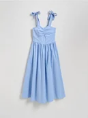 Sukienki - Reserved - Sukienka midi z wiązaniem - jasnoniebieski - miniaturka - grafika 1