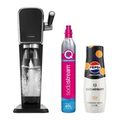 Saturatory - Saturator SODASTREAM Art Czarny + Syrop SODASTREAM Pepsi Max Zero Mango 440 ml bez cukru - miniaturka - grafika 1