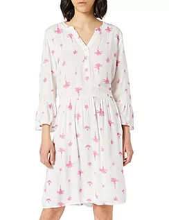 Sukienki - Timezone Damska sukienka w stylu boho z nadrukiem, Pink Aquarelle Palm, S - grafika 1