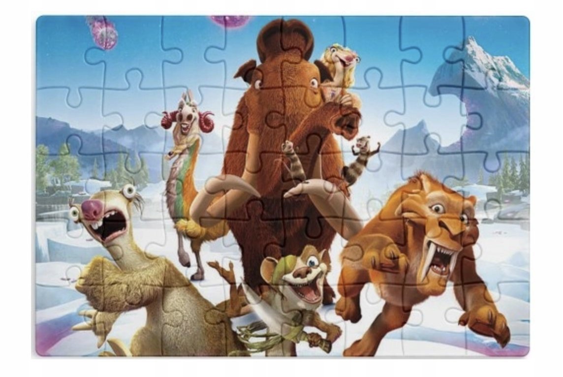 PUZZLE EPOKA LODOWCOWA SID MAMUTY A3 252 el z Nadrukiem + IMIĘ #90