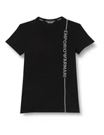 Koszulki męskie - Emporio Armani Męski T-shirt z logo Crew Neck Side, czarny, M - miniaturka - grafika 1