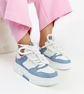 Biało-niebieskie sneakersy na platformie Szekeres-36 - Sneakersy damskie - miniaturka - grafika 1