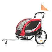 Przyczepki rowerowe - Guto Przyczepka rowerowa 2w1 Czarno-czerwono-biały - miniaturka - grafika 1