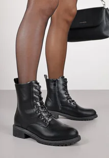 Czarne Botki Workery w Klasycznym Stylu Sorrie - Botki damskie - miniaturka - grafika 1