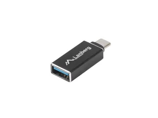 Lanberg adapter USB-C 3.1 - USB-A M/F OTG czarny AD-UC-UA-02 - Adaptery i przejściówki - miniaturka - grafika 1