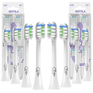 8x Końcówki do szczoteczki Soocas X3u X5 X3 białe 8 sztuk ZAPAS KOŃCÓWKA Reptila - Końcówki do szczoteczek elektrycznych - miniaturka - grafika 1