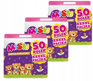 Papier toaletowy 50R MIŚKI 3W - 150 Rolek - Papier toaletowy - miniaturka - grafika 1