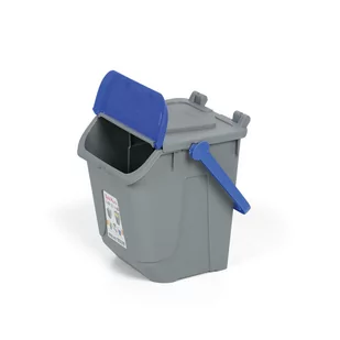 Plastikowy kosz do segregacji odpadów ECOLOGY, szaro-niebieski - Kosze na śmieci - miniaturka - grafika 2