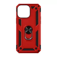 Etui i futerały do telefonów - iPhone 14 Pro Max Etui Hybrydowe, odporne na wstrząsy podstawki wideo z pierścieniem w kolorze czerwonym - miniaturka - grafika 1