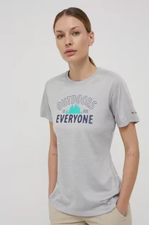 Koszulki i topy damskie - Columbia T-shirt sportowy Zero Rules Graphic kolor szary - grafika 1