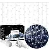 Oświetlenie świąteczne - Kurtyna Świetlna 500 Led Girlanda, Lampki Wewnętrzno-Zewnętrzne Sople Biały Zimny + Flash - miniaturka - grafika 1