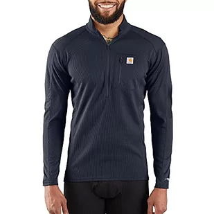 Carhartt Koszulka męska Base Force Midweight Tech Quarter-Zip Layer Top, granatowy, XXL - Koszulki męskie - miniaturka - grafika 1