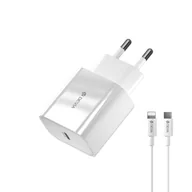 Ładowarki do telefonów - Devia Ładowarka sieciowa Smart PD 20W 1x USB-C biaa + kabel Lightning - USB-C V2 - miniaturka - grafika 1