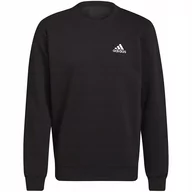 Bluzy męskie - Bluza męska adidas Essentials Fleece Sweatshirt czarna GV5295 XL - miniaturka - grafika 1