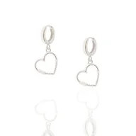 Kolczyki - Kolczyki srebrne z sercami - miniaturka - grafika 1