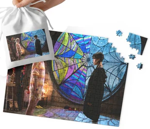 PUZZLE - Wednesday Addams WZORY Z BAJEK I GIER PREZENT 110EL + WORECZEK - Puzzle - miniaturka - grafika 1