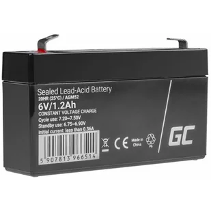 Green Cell Akumulator bezobsługowy AGM VRLA 6V 1.2Ah do systemów alarmowych i zabawek AGM52 - Baterie do zasilaczy awaryjnych UPS - miniaturka - grafika 1