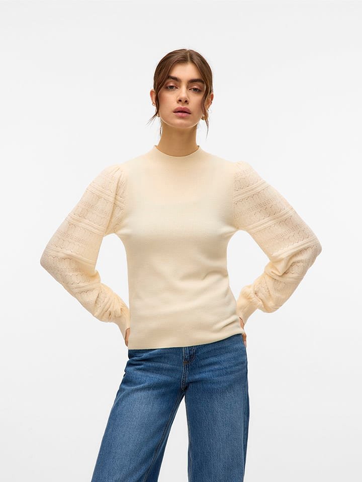 Vero Moda Sweter w kolorze beżowym