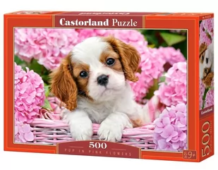 Castorland Puzzle Pup in Pink Flowers 500 - Puzzle - miniaturka - grafika 1