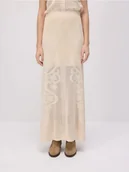 Spódnice - Reserved - Ażurowa spódnica maxi - złamana biel - miniaturka - grafika 1