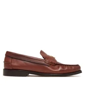 Mokasyny damskie - Mokasyny Tommy Hilfiger Hilfiger Penny Loafer Smooth Lth FW0FW09249 Brązowy - miniaturka - grafika 1