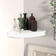 Półki do salonu - vidaXL vidaXL Narożna półka ścienna, biała, 25x25x3,8 cm, MDF - miniaturka - grafika 1