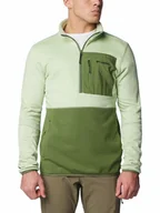 Odzież trekkingowa męska - Columbia Bluza polarowa "Columbia Hike™ Half Zip" w kolorze zielonym - miniaturka - grafika 1
