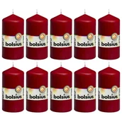 Świece - Bolsius Sfeerpunt Świece pieńkowe, 10 szt., 120 x 58 mm, czerwone wino 103614390144 - miniaturka - grafika 1