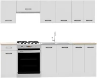 Meble kuchenne - Biały komplet mebli kuchennych 240 cm - Kovo - miniaturka - grafika 1