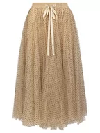 Spódnice - ApartFashion Women's APART spódnica tiulowa na całej powierzchni z kropkami, beżowa, normalna, beżowy, L - miniaturka - grafika 1