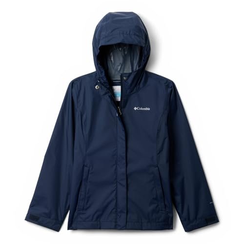 Columbia Youth Girls Arcadia 2 Jacket, Waterproof Rain Jacket, Collegiate Navy, XS