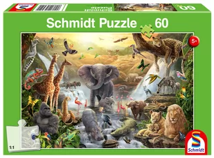 Schmidt, Puzzle Zwierzęta Afryki, 60 el. - Puzzle - miniaturka - grafika 1