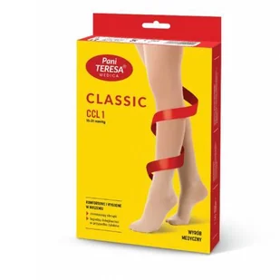 Pani Teresa Classic Pończochy medyczne uciskowe CCL 1 rozmiar S czarny -> Wysyłka od 3,99 - odbiór w Żabce - Bielizna lecznicza - miniaturka - grafika 1