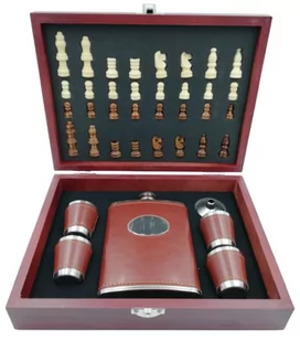 Zestaw upominkowy kieliszki piersiówka prezent upominek szachy - Piersiówki - miniaturka - grafika 1