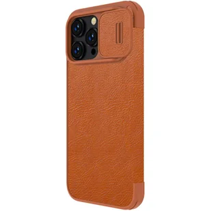 Nillkin Qin Leather Pro Case etui iPhone 14 Pro osłona na aparat kabura pokrowiec obudowa z klapką brązowy - Etui i futerały do telefonów - miniaturka - grafika 4