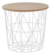 Ławy i stoliki kawowe - Okrągły stolik kawowy - naturalny + biały L5-M80 - miniaturka - grafika 1