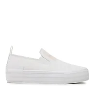 Trampki damskie - Tenisówki Calvin Klein Jeans Bold Vulc Flatf Slipon Wn YW0YW01040 Biały - miniaturka - grafika 1