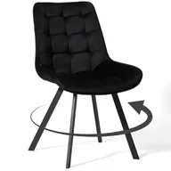 Krzesła - Krzesło obrotowe DC-6030S welur czarne - miniaturka - grafika 1