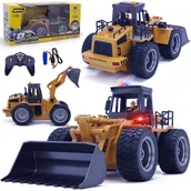 Zabawki zdalnie sterowane - ZDALNIE STEROWANY BULDOŻER ŁADOWACZ SPYCHACZ HUINA NA PILOTA LEDY - miniaturka - grafika 1