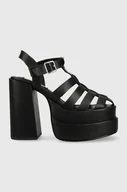 Sandały damskie - Steve Madden sandały skórzane Carlita kolor czarny SM11002385 - miniaturka - grafika 1