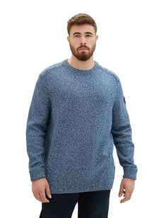 TOM TAILOR Sweter męski plus size, 34404 - Blue Navy Mouline, 5XL - Swetry męskie - miniaturka - grafika 1